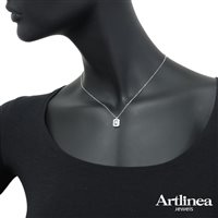 Colgante Artlinea Mujer in Oro blanco Smeraldo 0.43 Ct CD454/SM-LB - CD454/SM-LB